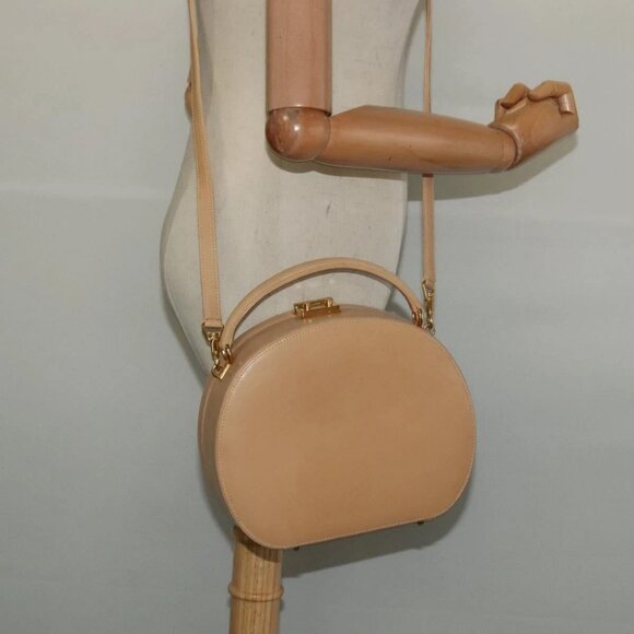 GUCCI Hand Bag Leather 2way Beige Gold 000 781 0235 Auth SW973 - Picture 3 of 16